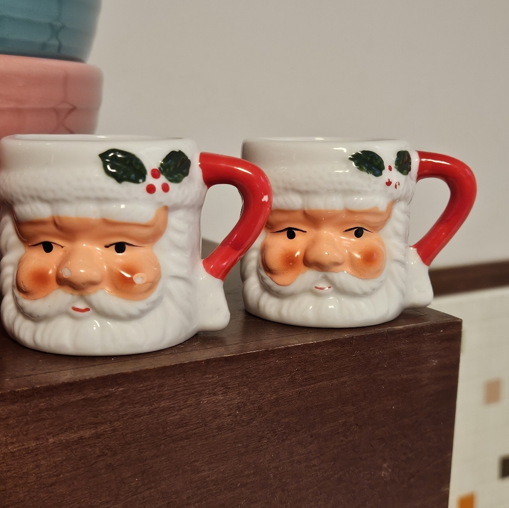 Miniature Santa Mugs Two